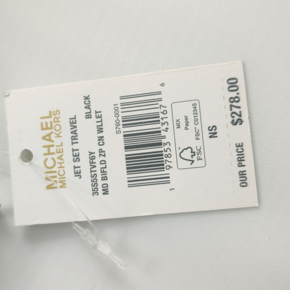 NWT Michael Kors Black and White Floral Wallet - Picture 2 of 7